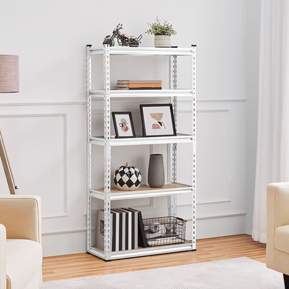 Estante acero plateado living