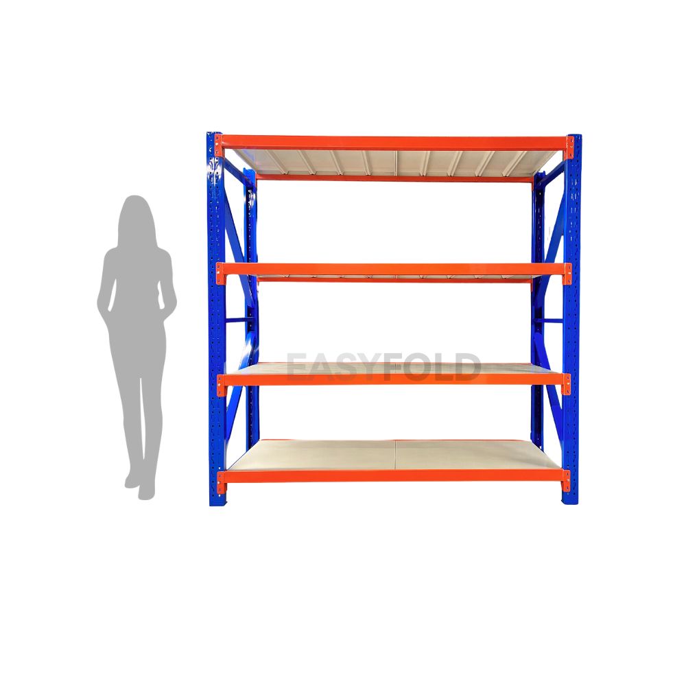 estante metálico 4 niveles 800kg tricolor escala