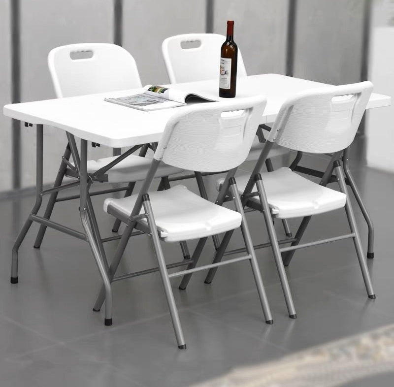 Promoción mesa plegable con sillas dentro, mesa plegable con