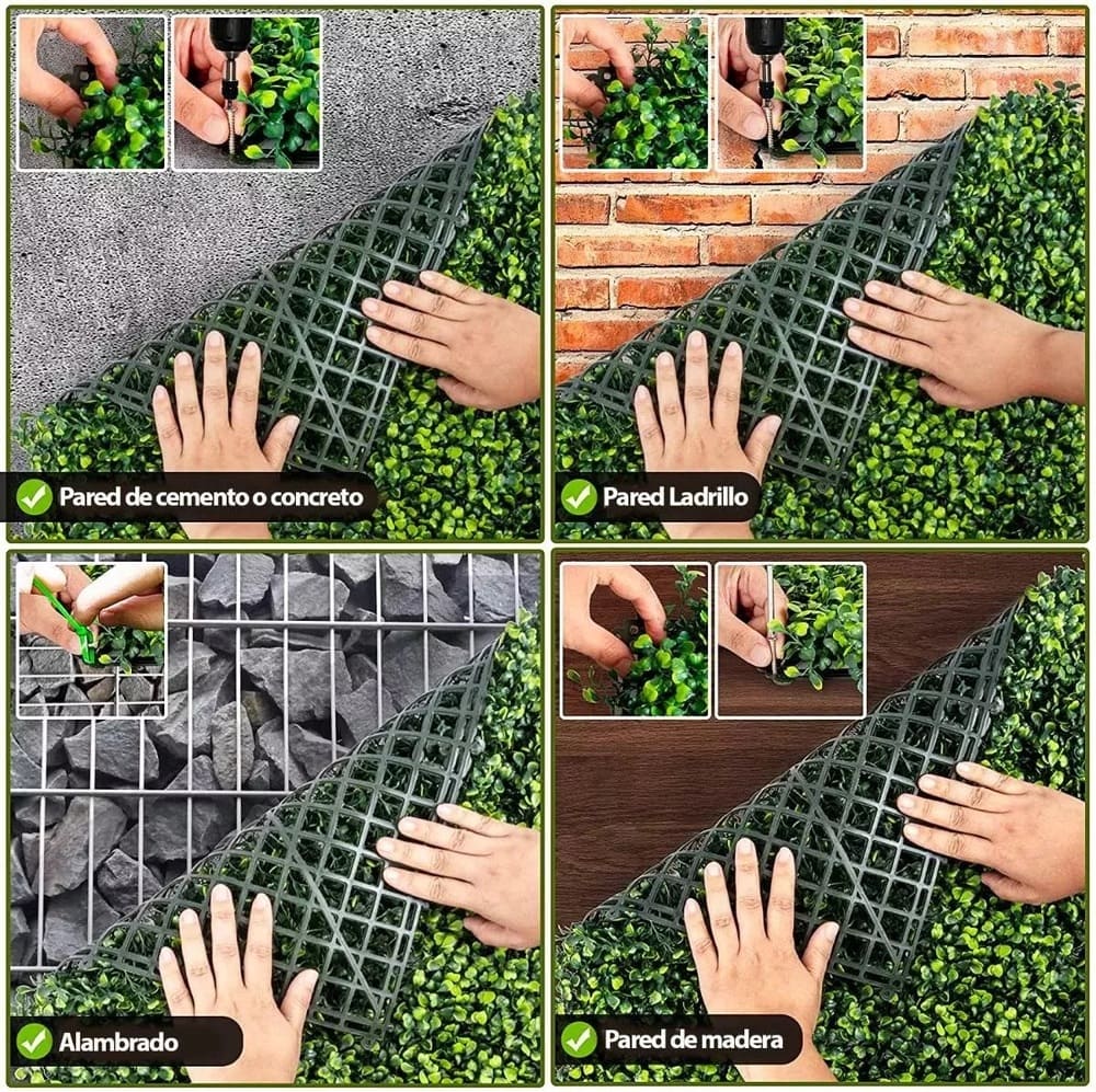 Pack 10 Unidades Pasto Palmeta Estilo Trébol Sintético 60x40